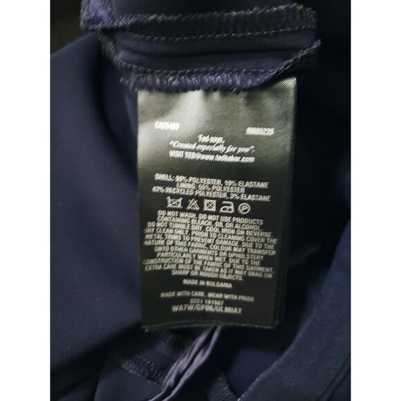 Ted Baker High Rise Flat Front Tapered Leg Trousers Navy Size 3 (US 8) - Picture 10 of 10